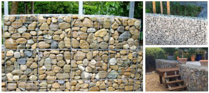 Welded mesh gabions for landscaping