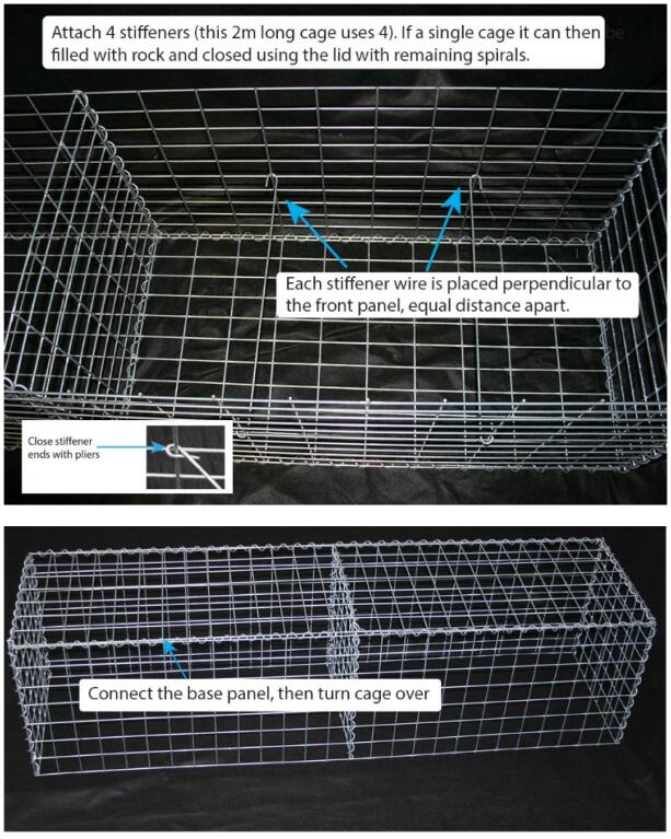 Welded mesh gabions for river control