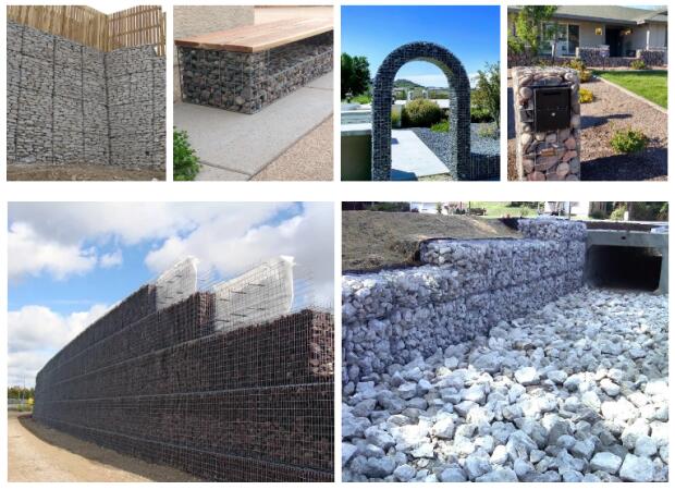 Welded mesh gabions for river control