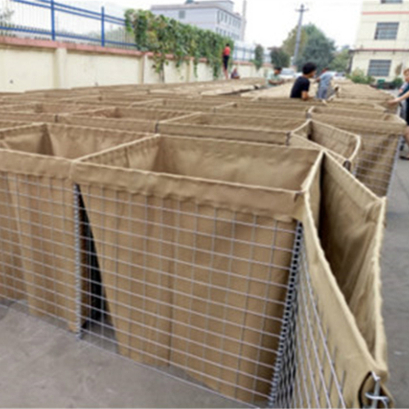 Brown Color Hesco Bastion Or Army Defensive Hesco Wall With Galfan Wire